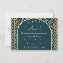 Ornate Gold - Hochzeits-Antwortkarte RSVP Karte