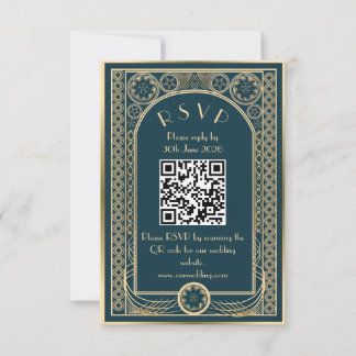Ornate Gold - Hochzeitseinschlusskarte RSVP Karte