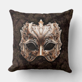 Ornate Gold-Silver Elaborate Foliage mask Kissen