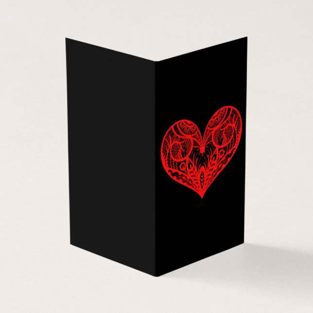 Ornate Heart Platonic Valentine Carte pour notes 2 (Outside)