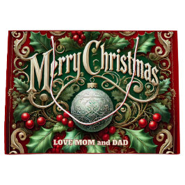 Ornate Merry Christmas Tree Große Geschenktüte