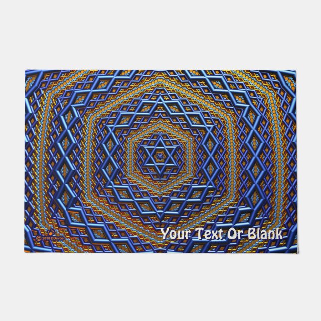 Ornate Metallic Magen David Fußmatte (Vorderseite)