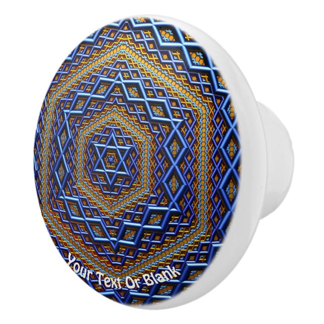 Ornate Metallic Magen David Keramikknauf (Rechts)