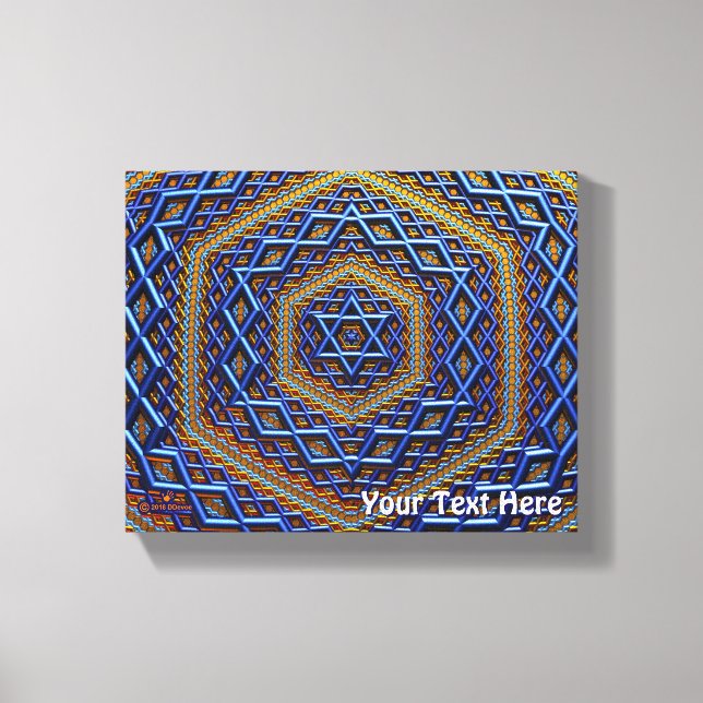 Ornate Metallic Magen David Leinwanddruck (Vorderseite)