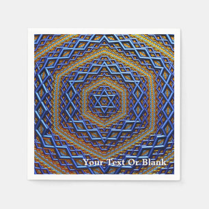 Ornate Metallic Magen David Serviette