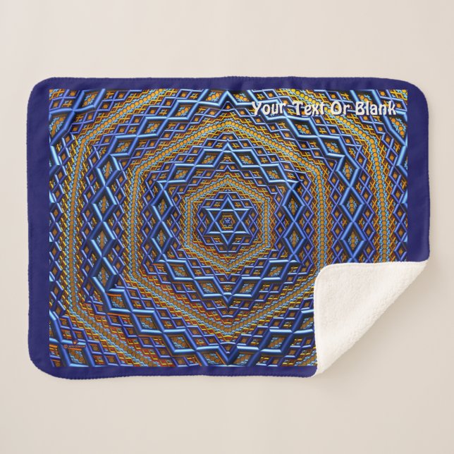 Ornate Metallic Magen David Sherpadecke (Vorderseite (Horizontal))