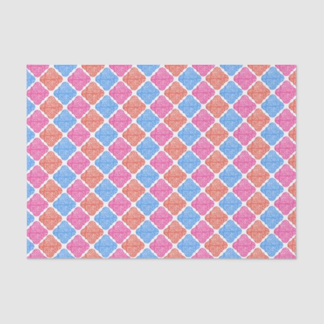 Ornate Patchwork Diamonds Pattern Seidenpapier (Vorderseite)