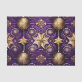 ORNATE PURPLE & GOLD CHRISTMAS FLOURISHES SEIDENPAPIER