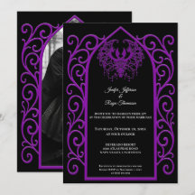 Ornate-Rahmen-Foto-Gotische-Hochzeitseinladung