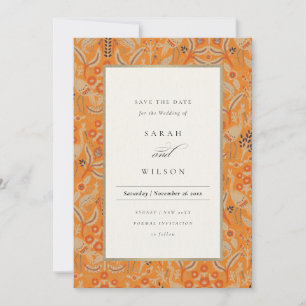 Ornate Rostrote Blumenschweif-Pfau-Hochzeitseinlad Dankeskarte