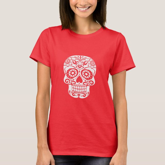 Ornate Schädelkunst T-Shirt (Vorderseite)