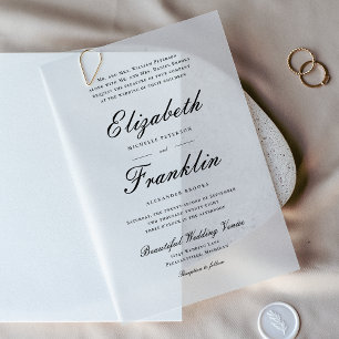 Ornate Schrift Formal Schwarz-Weiß-Hochzeit