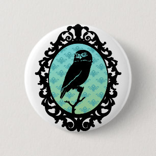 Ornated gerahmte Eule Button