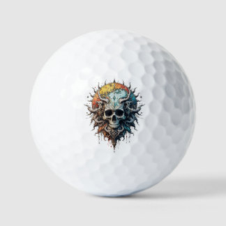 Ornater Kosmischer Totenkopf - Gotischer Barock-Ma Golfball