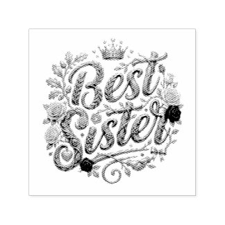 Ornates Gold Best-Schwester-Kalligrafiedesign Permastempel
