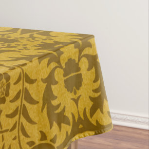 Ornates goldenes Blumenmuster mit symmetrischen Tischdecke