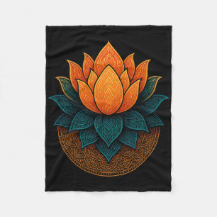 Ornates Lotus-Mandala-Yoga-Meditations-Zen-Chakra- Fleecedecke
