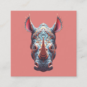 Ornates Rhino-Porträt - psychedelische Spirit-Mask Begleitkarte