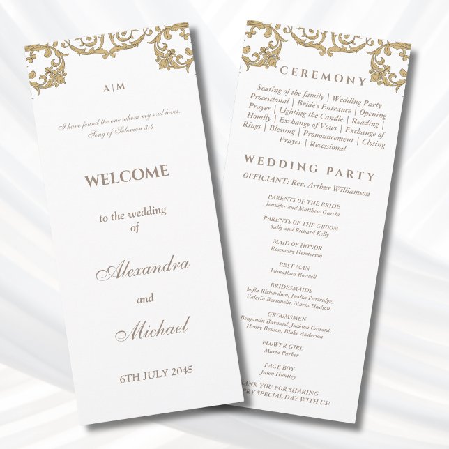 Ornates Vintage-Barock-Hochzeitsprogramm für Chris Programm (Von Creator hochgeladen)