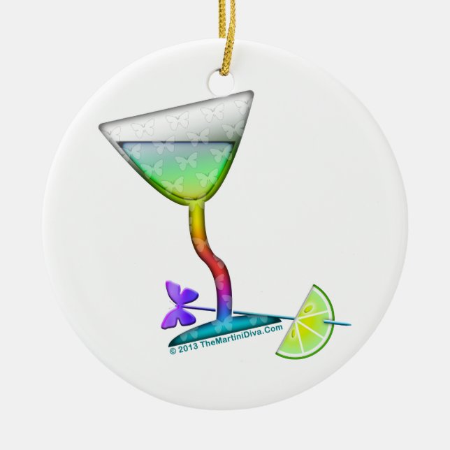 ORNATIONEN - BUTTERFLY MARTINI KERAMIKORNAMENT (Vorne)