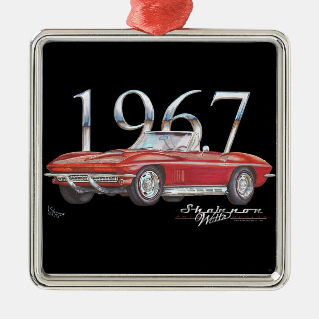 Ornement 1967 de Noël de pastenague de Corvette (Devant)