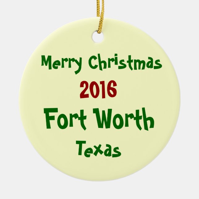 ORNEMENT 2016 de JOYEUX NOËL de Fort Worth le (Devant)