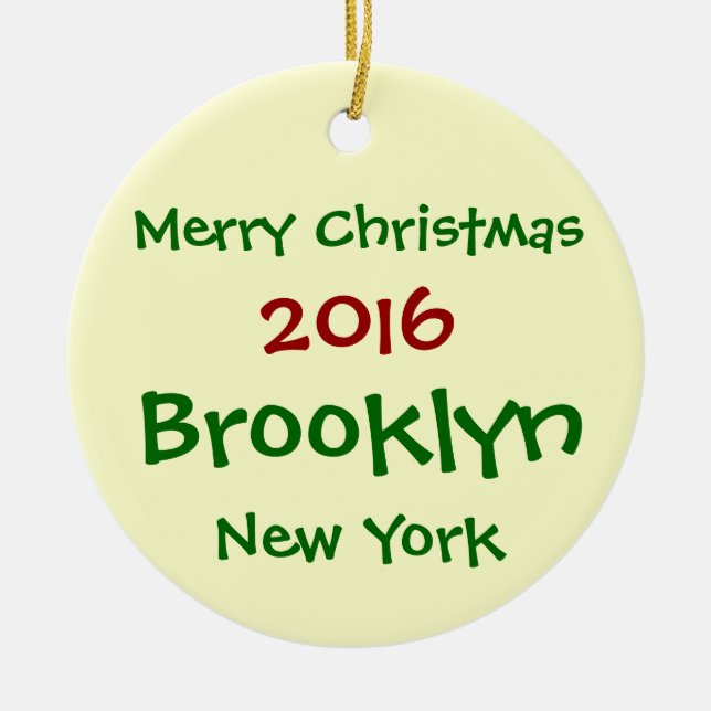 ORNEMENT 2016 DE JOYEUX NOËL DE NEW YORK BROOKLYN (Devant)