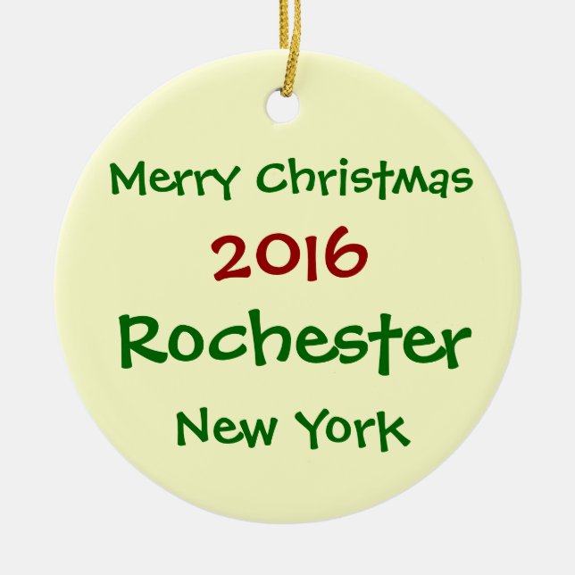 ORNEMENT 2016 DE JOYEUX NOËL DE ROCHESTER NEW YORK (Devant)