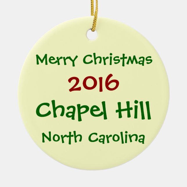 ORNEMENT 2016 DE NOËL DE CHAPEL HILL LA CAROLINE (Devant)