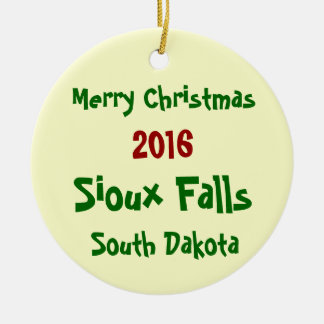 ORNEMENT 2016 de NOËL de Sioux Falls le Dakota du