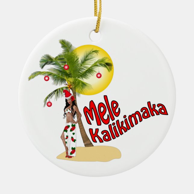 Ornement 2 de Noël de Pin- Mele Kalikimaka de (Devant)