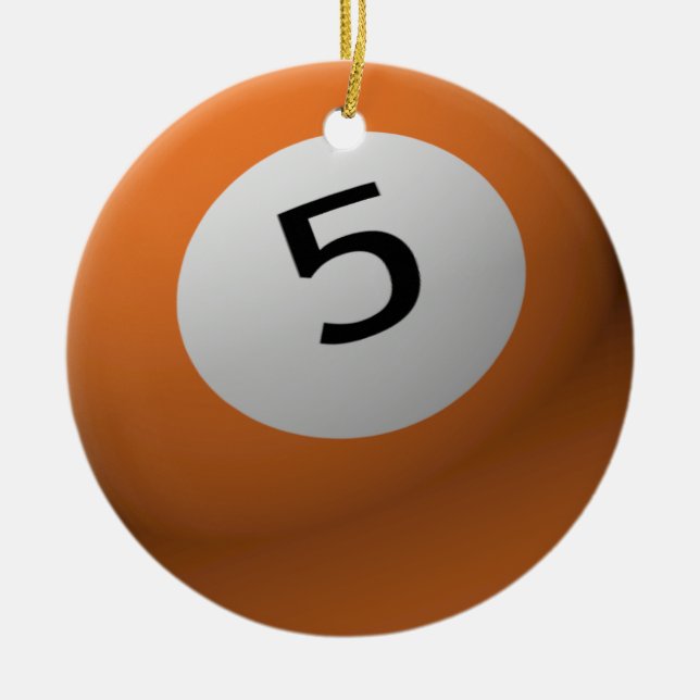 ORNEMENT 5 (CINQ) DE BILLARD/DE NOËL BOULE DE (Devant)