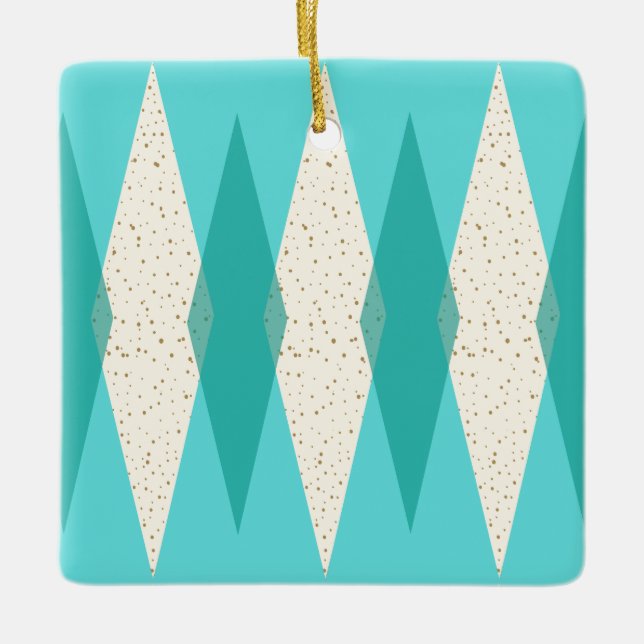 Ornement à motifs de losanges moderne de Noël de (Devant)