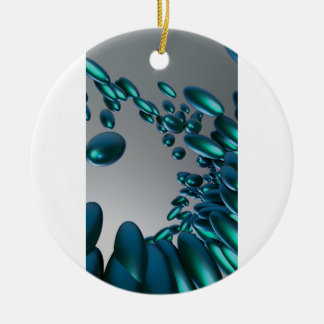Ornement Abstrait 3D Bleu et Sarcelle Futuriste