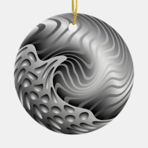 Ornement abstrait de Noël de remous en métal