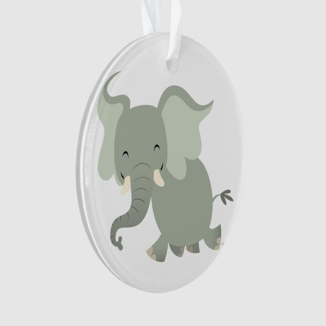 Ornement acrylique à l'éléphant joyeux (devant)