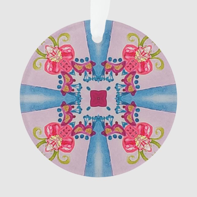 Ornement acrylique Abstrait de la croix florale (devant)