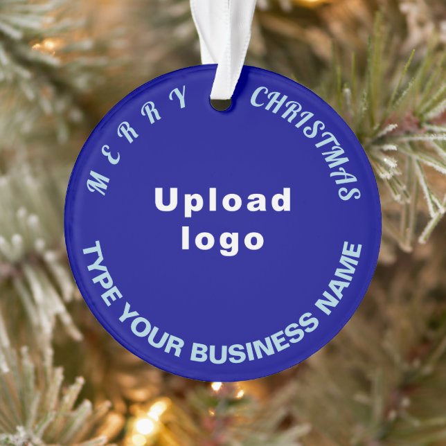 Ornement acrylique Cercle bleu de Noël d'affaires (Arbre)