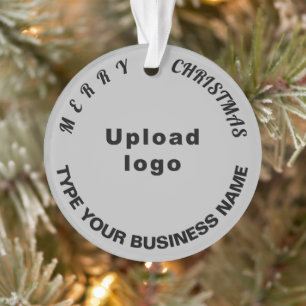 Ornement acrylique Cercle gris de Noël d'affaires
