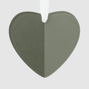 Ornement Acrylique Coeur Vert Moss Personnalisé De