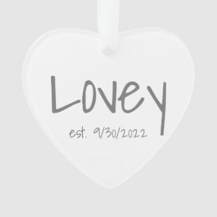 Ornement acrylique date établie Lovey