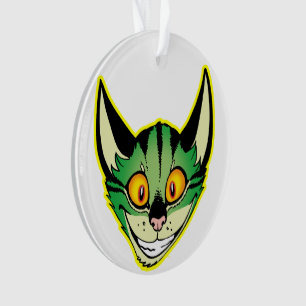Ornement acrylique de chat de dessin fluorescent