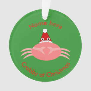 Ornement acrylique de crabe de Noël