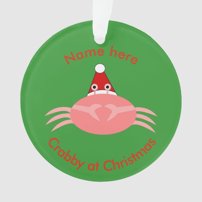 Ornement acrylique de crabe de Noël (devant)