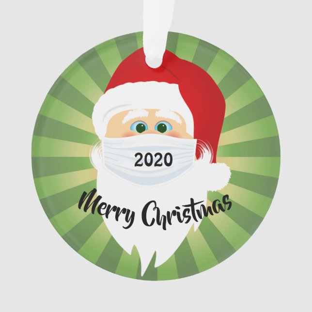 Ornement acrylique de démarrage vert Père Noël 202 (devant)