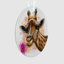 Ornement acrylique de la petite girafe