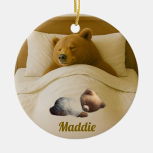 Ornement acrylique de l'ours rond personnalisé mig