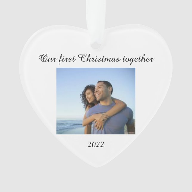 Ornement acrylique de Noël des couples (devant)