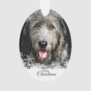 Ornement acrylique de Noël irlandais Wolfhound
