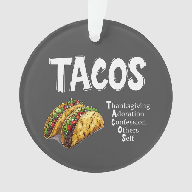 Ornement acrylique de prière TACOS (devant)